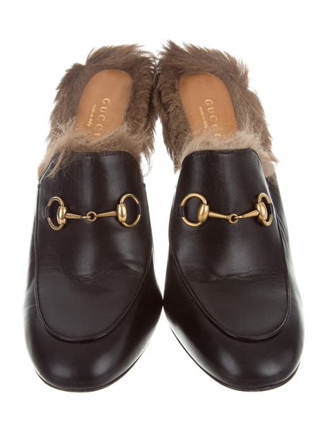 gucci mens black mules|gucci velvet mules with fur.